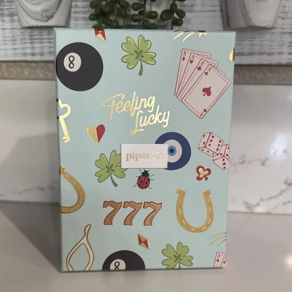 Piper K Feeling Lucky 8 Ball Dice Cards Bag Charm Key Chain